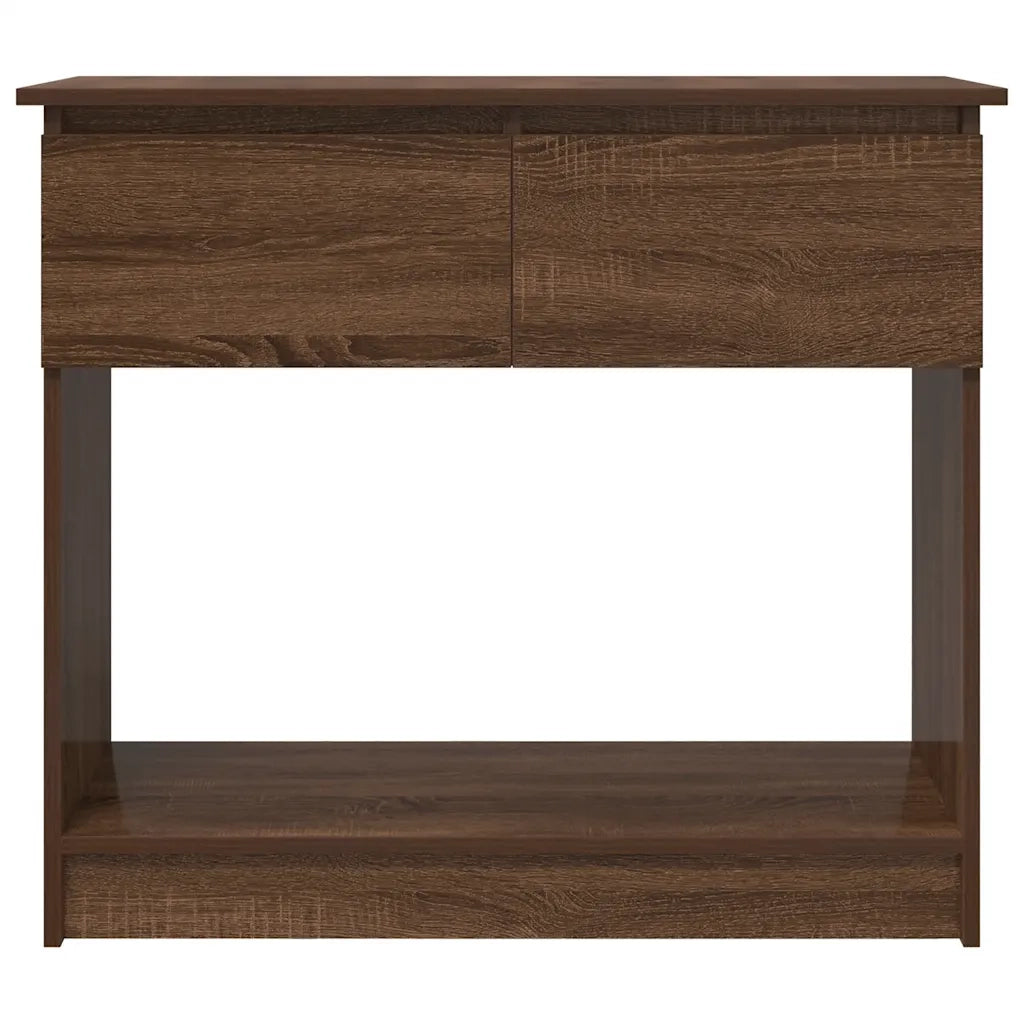 vidaXL Tavolo Consolle con Cassetti Rovere Marrone 85,5x38,5x74,5 cm