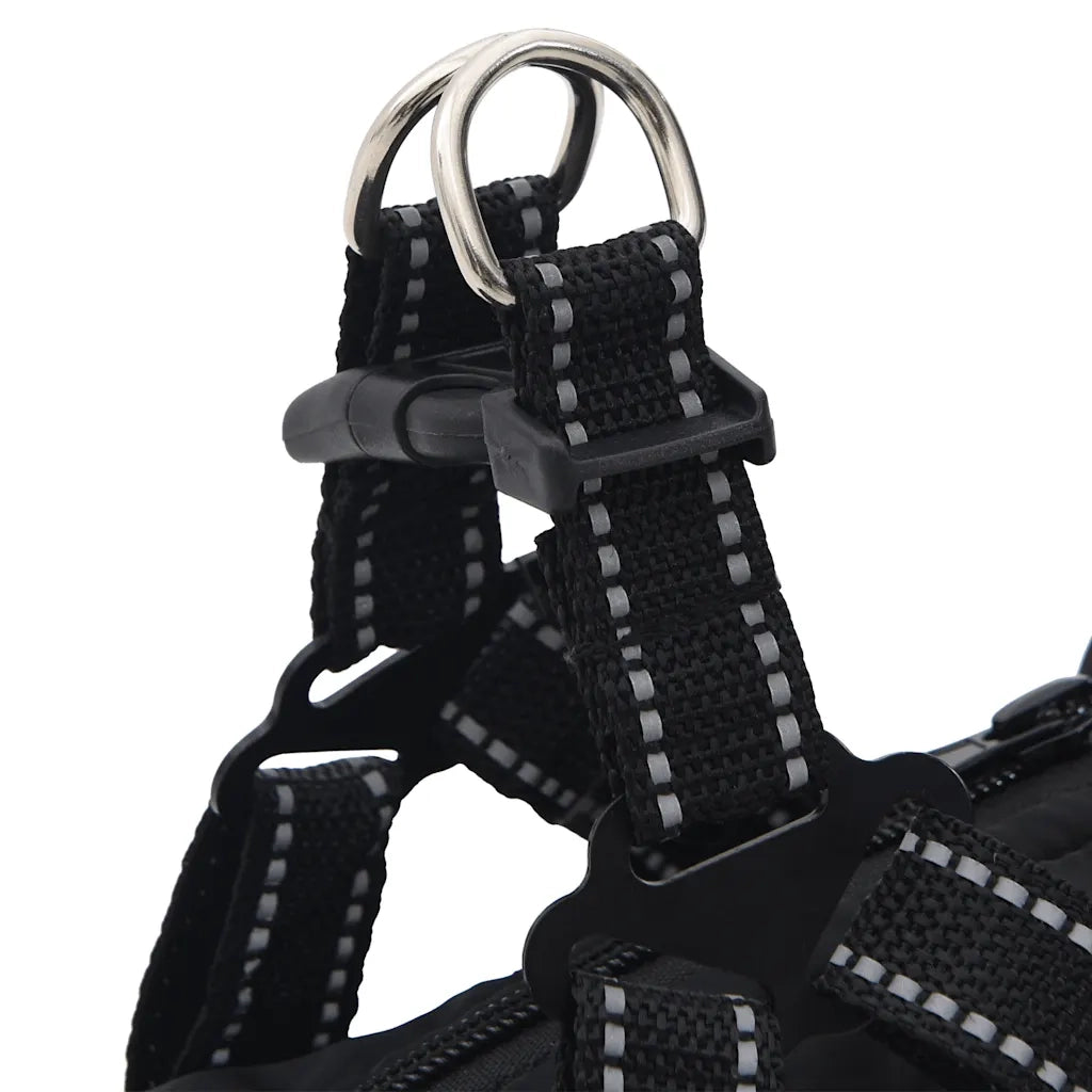 vidaXL Cappotto Cani con Imbracatura Impermeabile Riflettente Nero L32