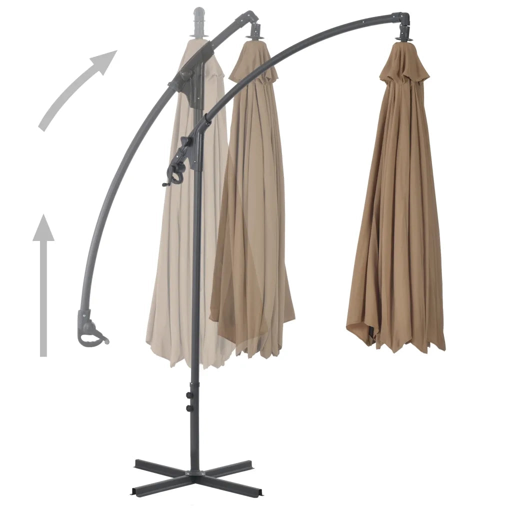 Ombrellone a Sbalzo con Palo in Acciaio 300 cm Grigio Talpa cod mxl 16965