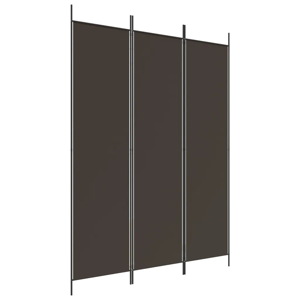 Divisorio Ambienti | Divider per stanze | Paravento a 3 Pannelli Marrone 150x200 cm in Tessuto