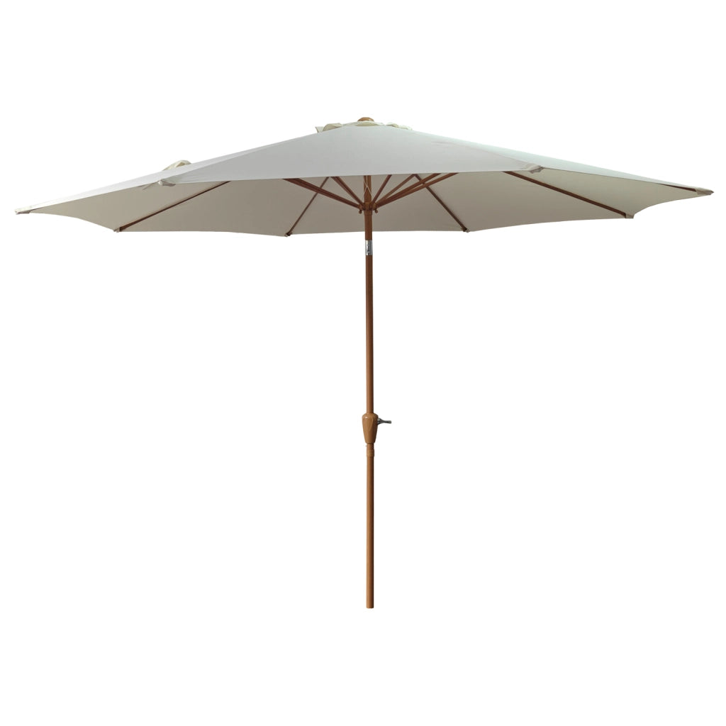 HAPUNAOmbrellone rotondo diritto diametro 3,30 m effetto legno e beige