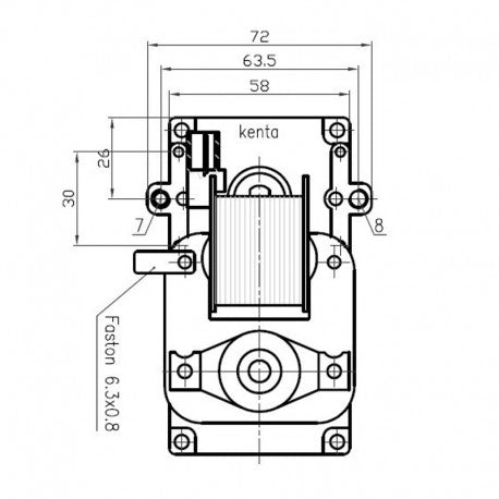 Motore girarrosto KENTA 2,5rpm, 23Watt.