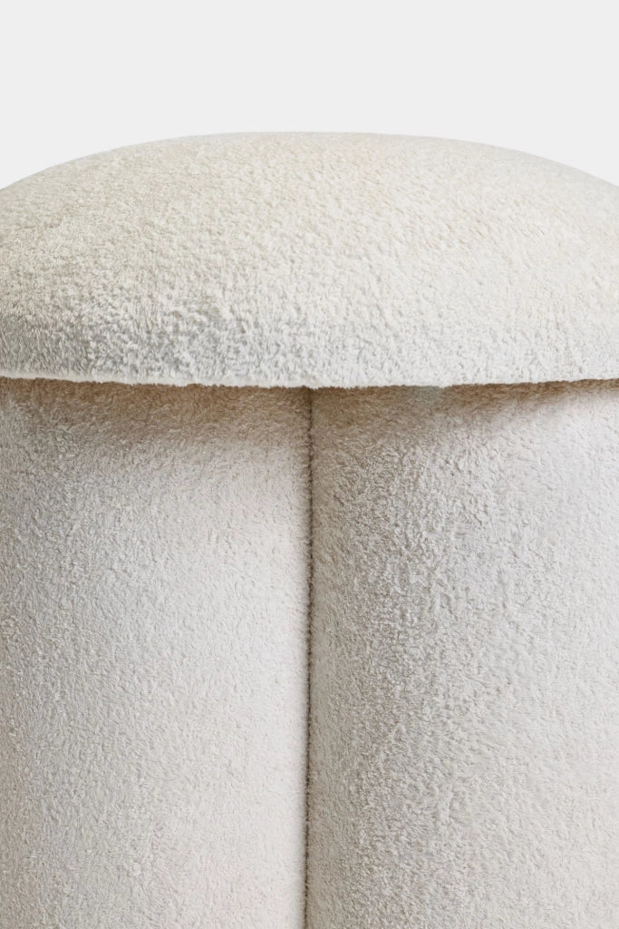 Pouf in tessuto "Magnus" - 45 x 45 x 48 cm - Bianco
