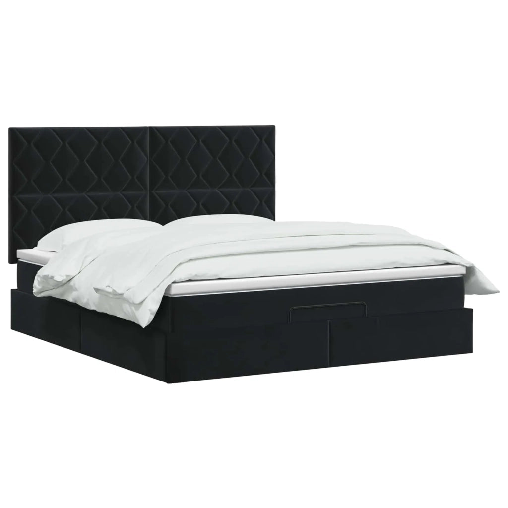 Letto ottomano con materasso Nero 140 x 190 cm Velluto 3457793