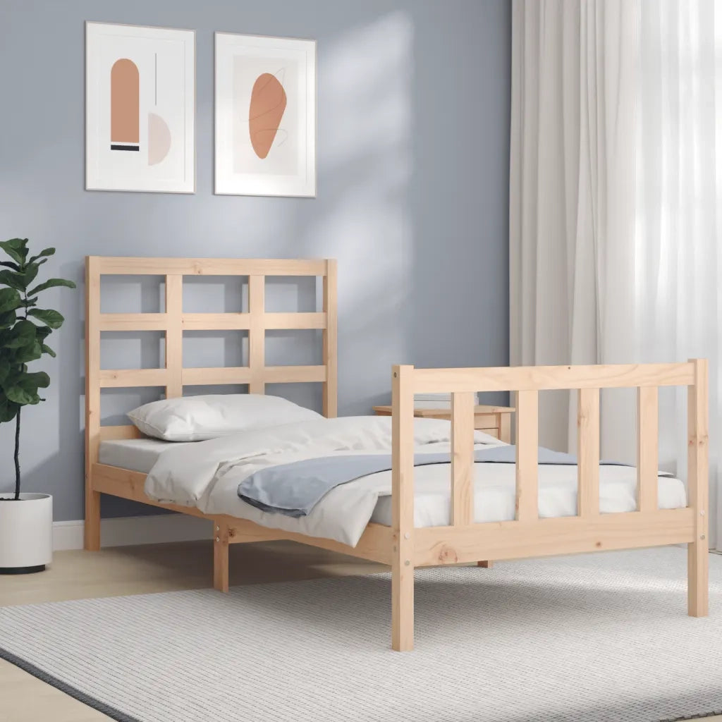 Letto senza Materasso-Struttura Letto 90x190 cm in Legno Massello di Pino 836758