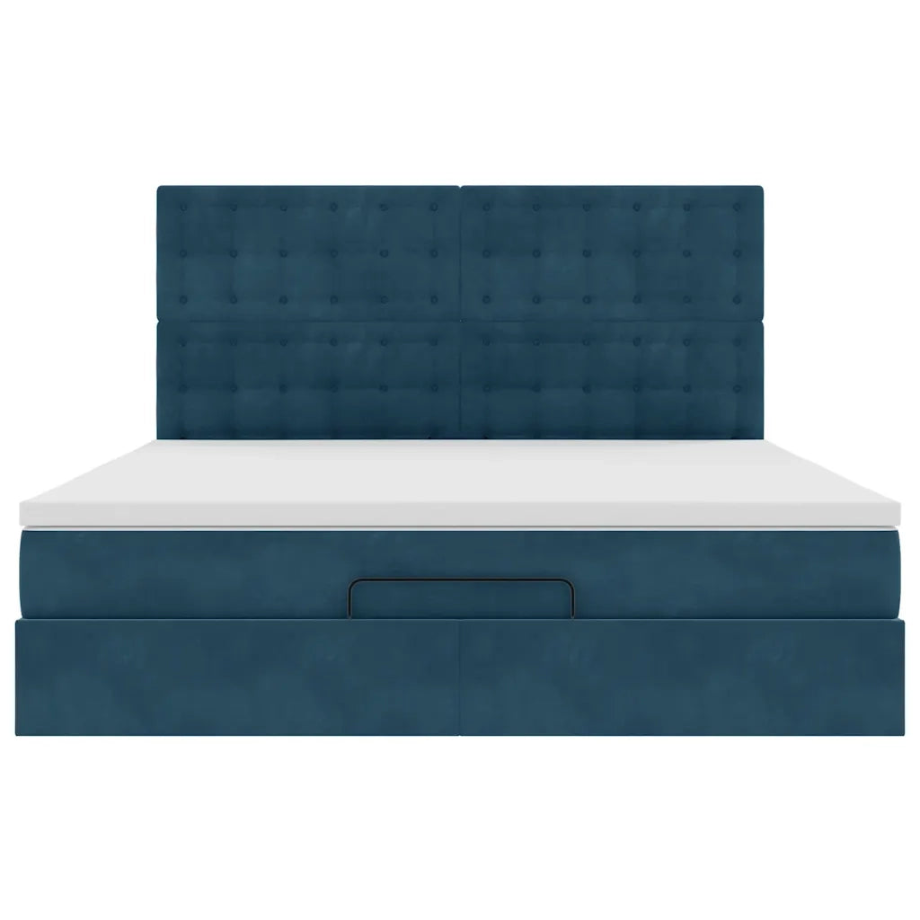 Struttura Letto Pouf con Materassi 180x200 cm Velluto 3313635