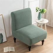 Fauteuil senza braccioli in verde oliva - Jacquard suède - Lavabile - Stirato - Ideale per hotel, caffè e salotto