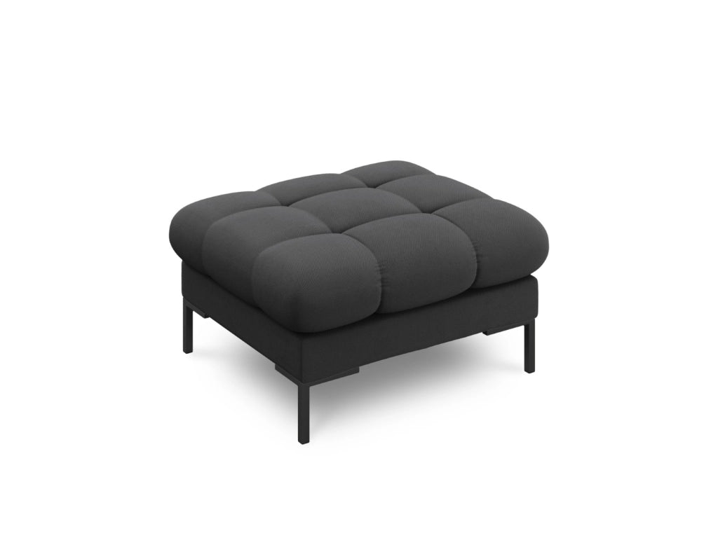 Cosmopolitan Design - Pouf "Bali" in tessuto strutturato grigio scuro 