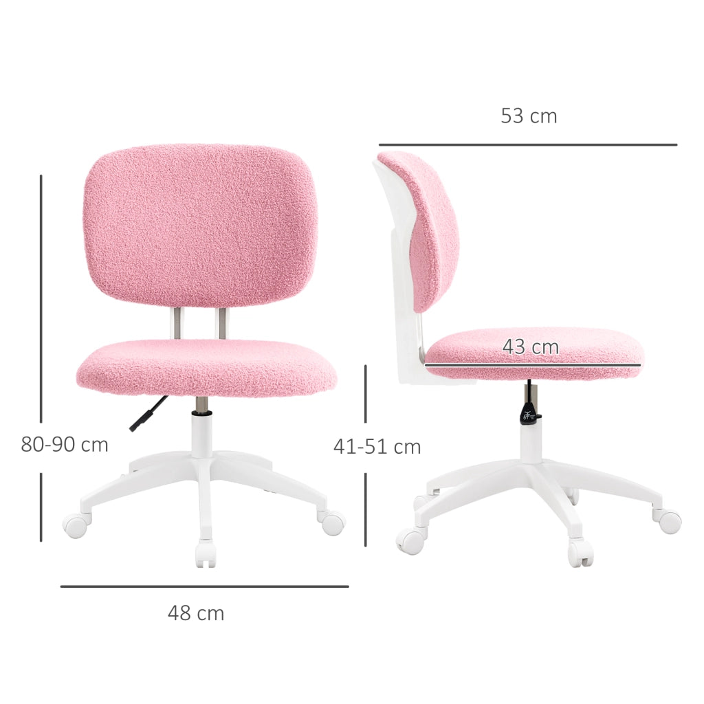 Sedia da ufficio girevole regolabile in altezza ¨C Zephmum ¨C Rosa 48x53x80-90cm
