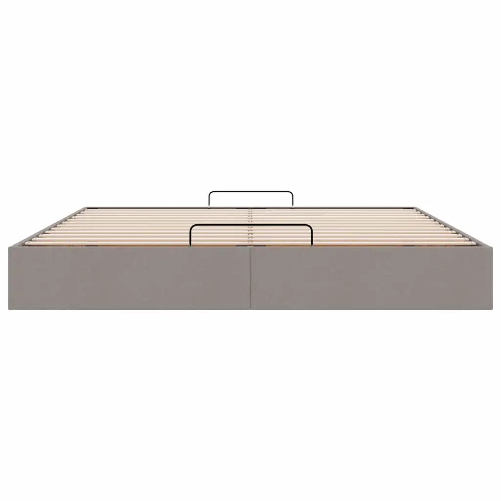 Struttura Letto Pouf senza Materasso Tortora 160x200cm Tessuto 3310893