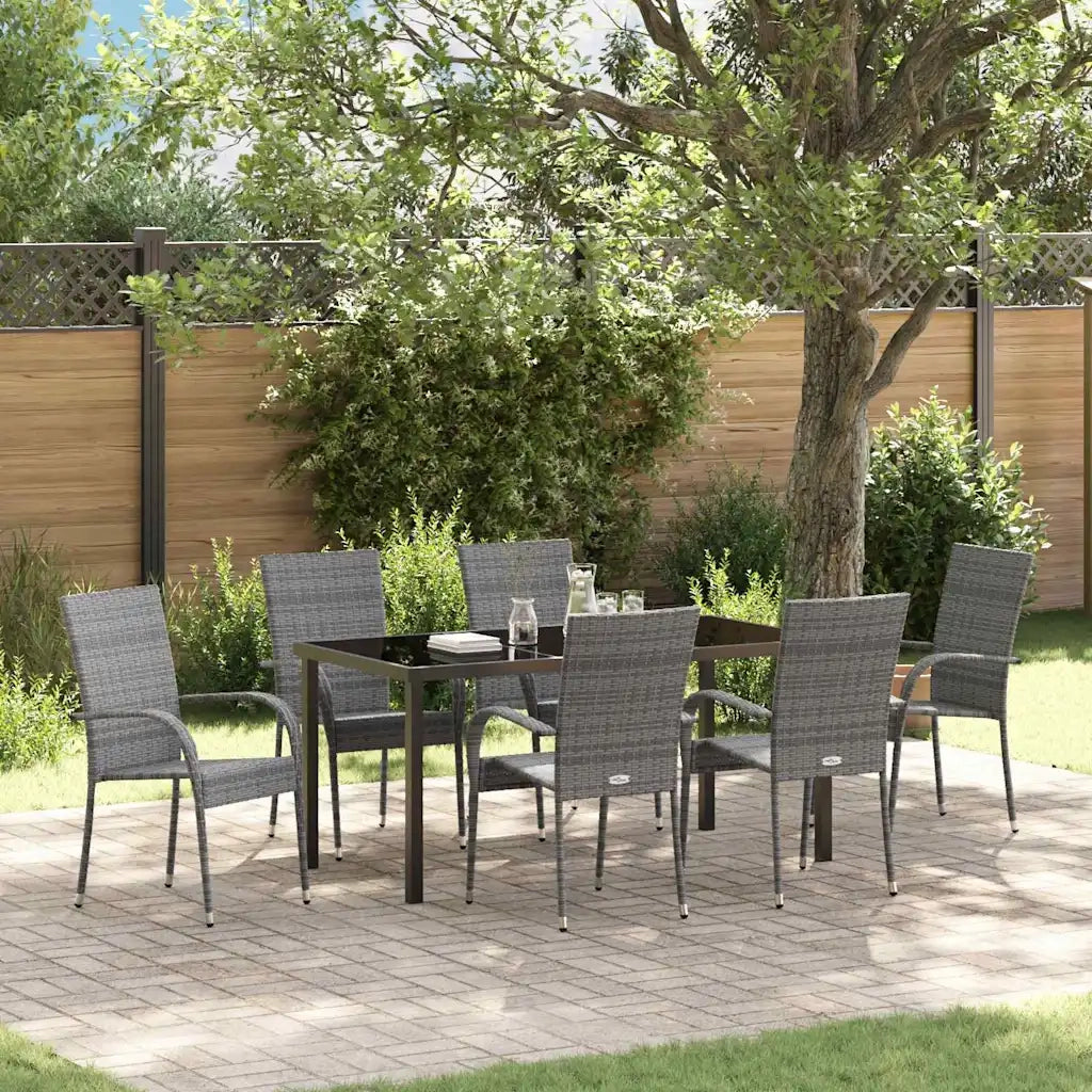 Set da Pranzo per Giardino 7 pcs Grigio 3379412