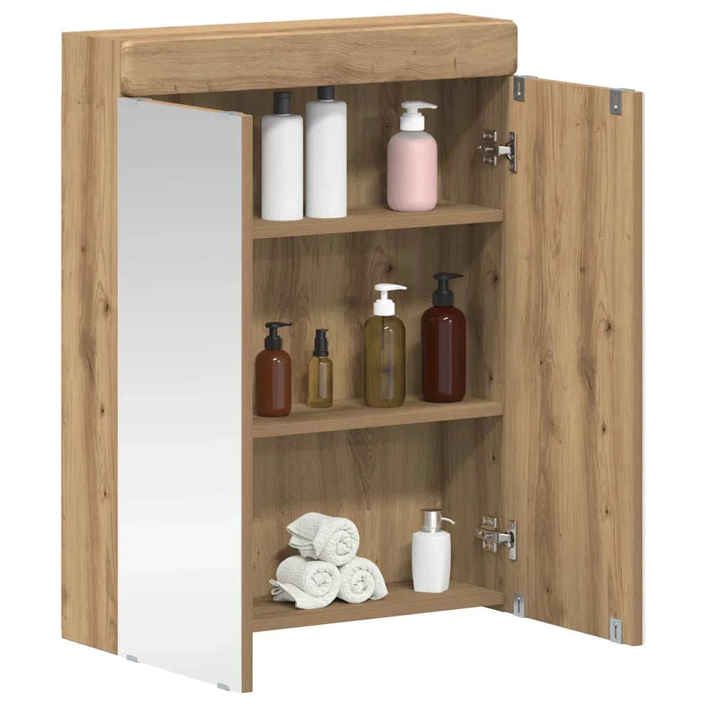 Mobiletto per specchio da bagno TULUM Rovere artigianale 880370