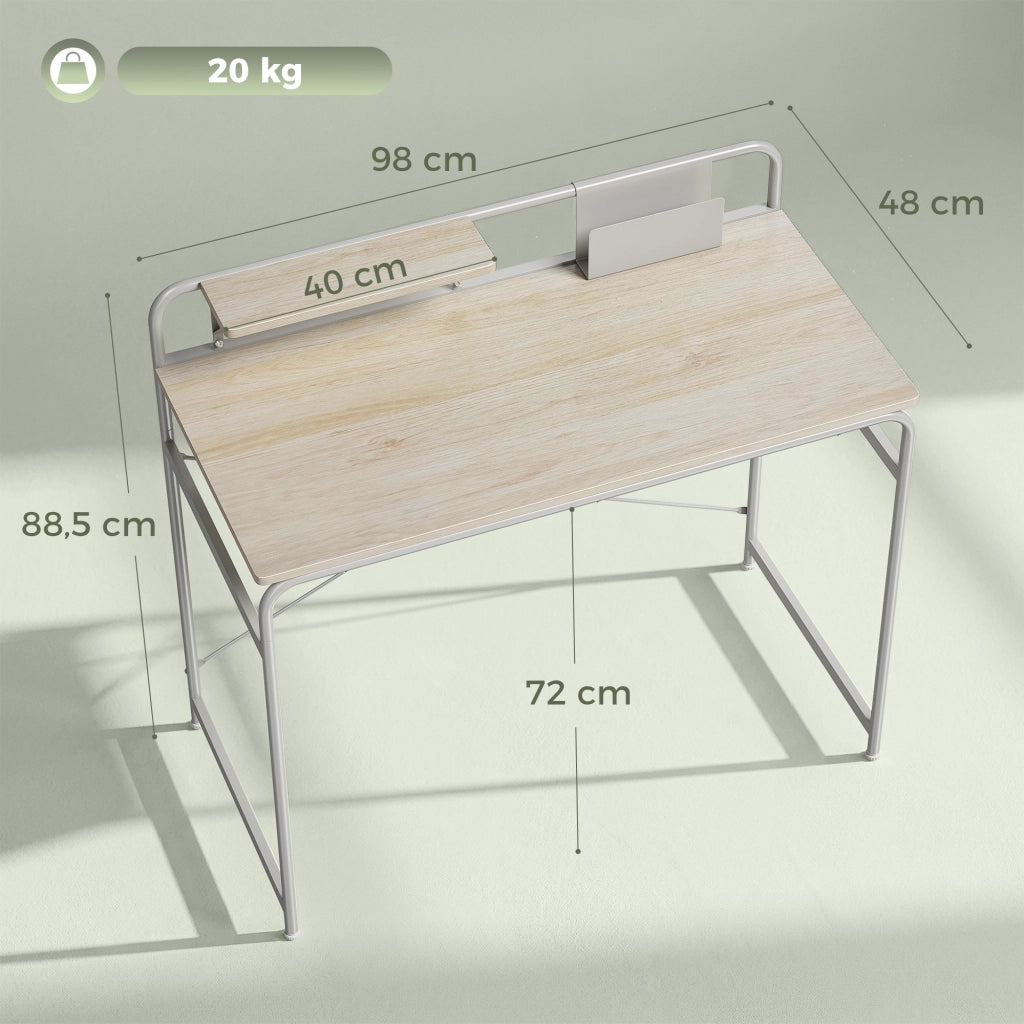 Scrivania con scaffale in legno e metallo ¨C Xylo ¨C rovere 98x48x88 cm