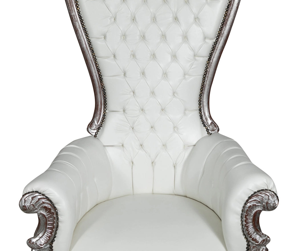 Biscottini POLTRONA A TRONO STILE FRANCESE LUIGI XVI IN LEGNO MASSELLO DI FAGGIO Opulenta,