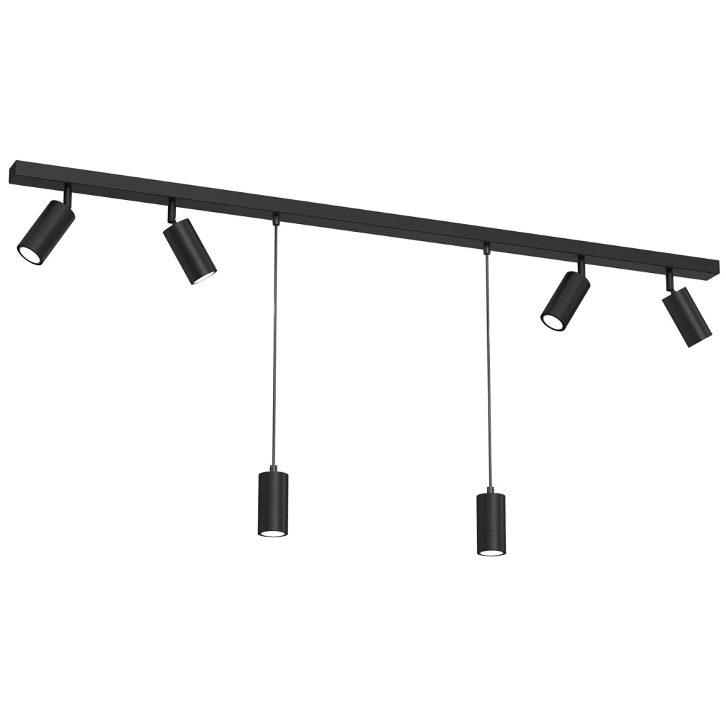 Barra plafoniera 150 cm nera 6 faretti GU10 Luminex