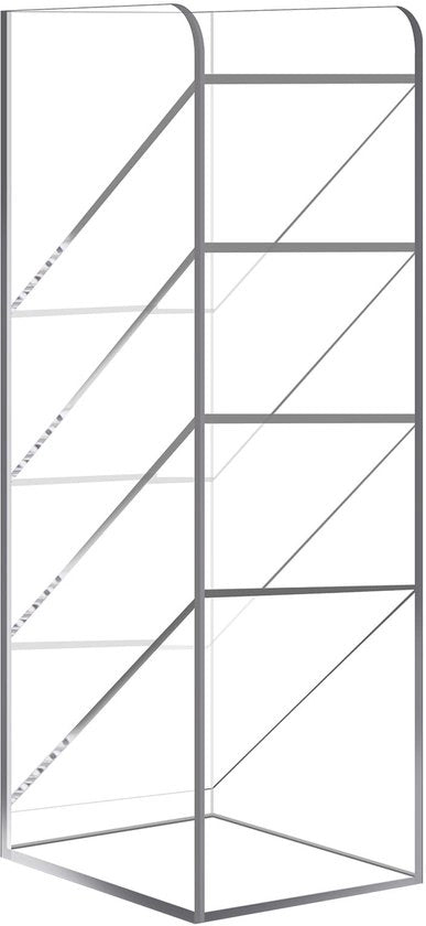 Pennenholder a 5 Compartimenti - Organizzatore in Acrilico - Prodotto trasparente - Accessori per scrivania - Ideale come regalo - Dimensioni 23,8x9,5x7,5 cm