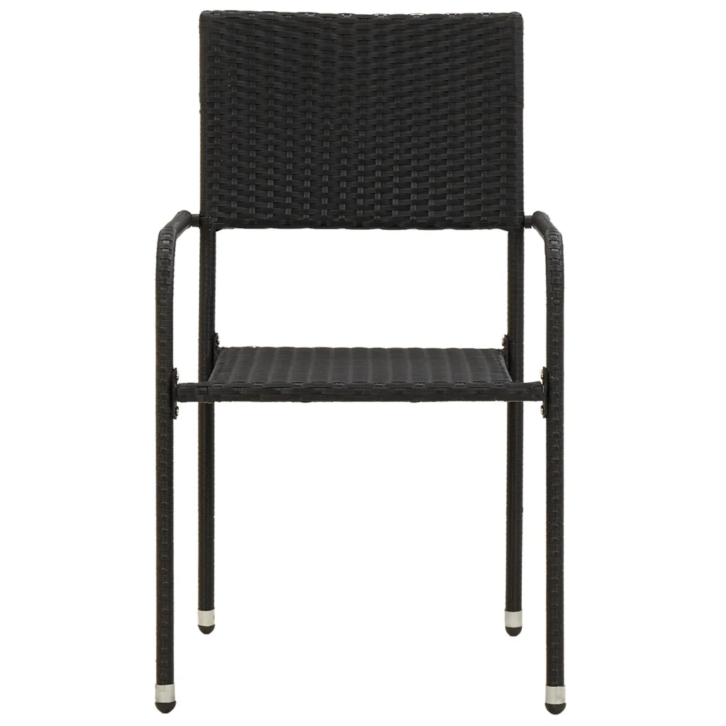 Set da Pranzo da Giardino 3 pz | Set Salotto da Giardino in Polyrattan Nero