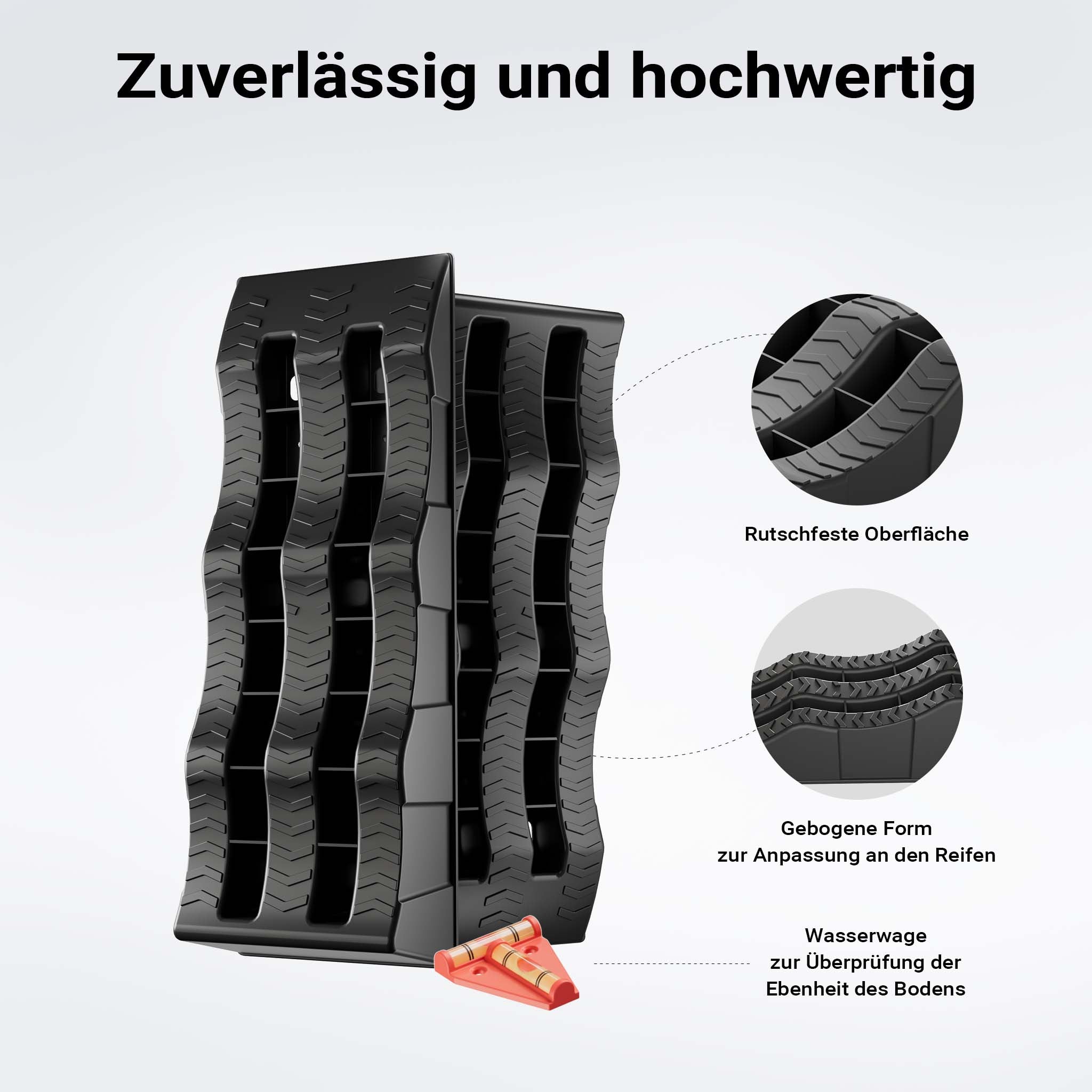 2x cunei livellatori con 3 altezze 40/70/100 mm Rampe per auto max 3,5t Con custodia e livella