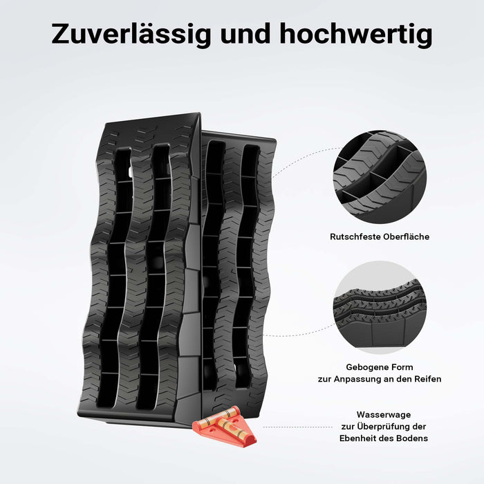 2x cunei livellatori con 3 altezze 40/70/100 mm Rampe per auto max 3,5t Con custodia e livella