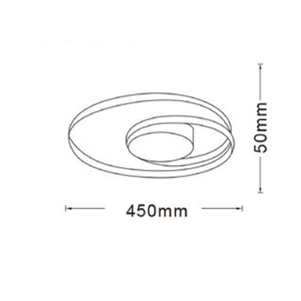 Trade Shop - Plafoniera Lampadario Led Smd Soffitto Design Ad Anelli 32w 3in1 Cct 3000k-6500k Pn-20b3c -