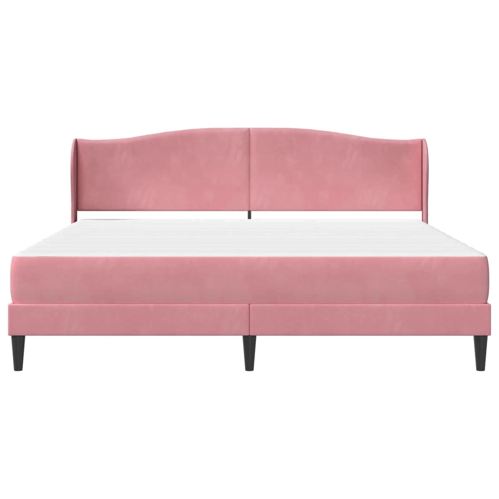 Struttura del letto con testiera Rosa 200 x 200 cm Velluto