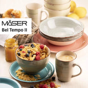 Servizio da 6 persone in ceramica a mano, 30 pezzi, azzurro, a mano.