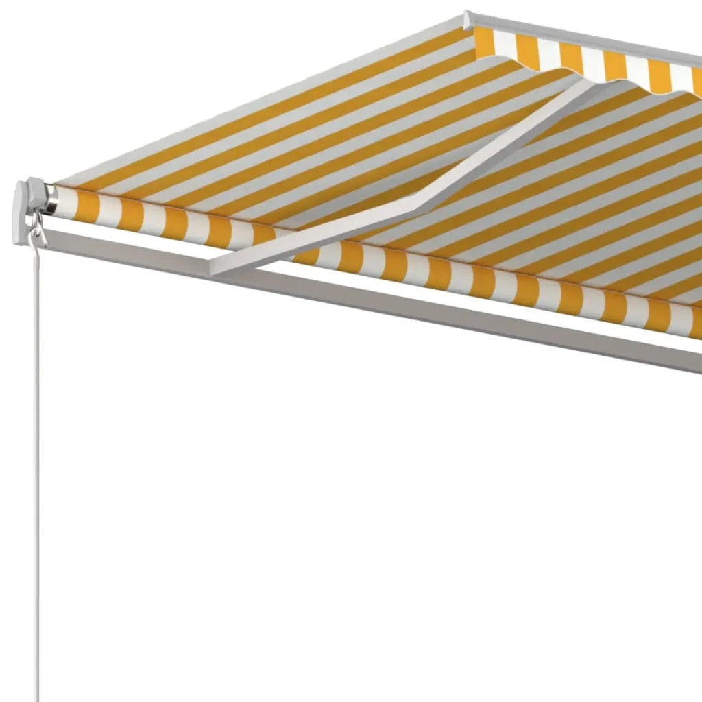 Tenda da Sole Retrattile Manuale 400x350 cm Gialla e Bianca cod mxl 41243