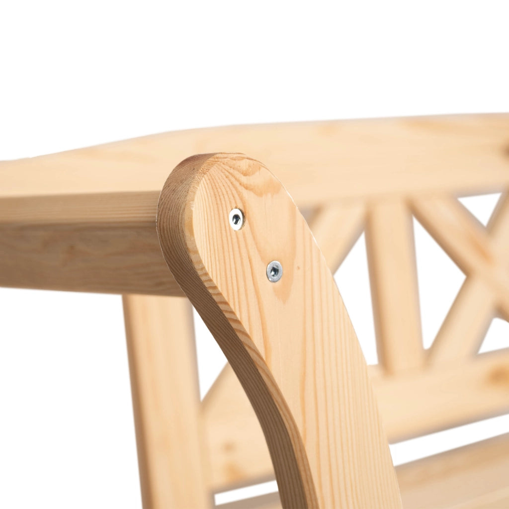 Panchina da giardino in legno KADAX con contenitore e schienale per terrazzo, 119 cm