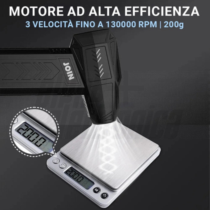 Soffiatore TORNADO ad aria portatile a batteria 130.000 RPM con ugelli intercambiabili JOIN CK-110