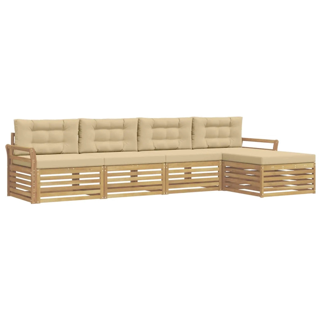 Set di divani da esterno 5 pcs Bianco e Beige 3390328