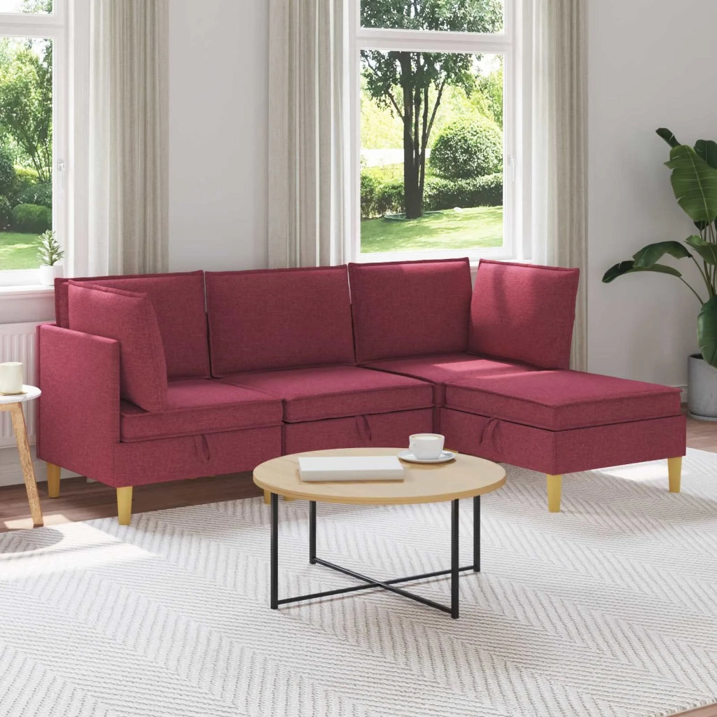 Set di divani modulari con spazio di archiviazione 4 pcs