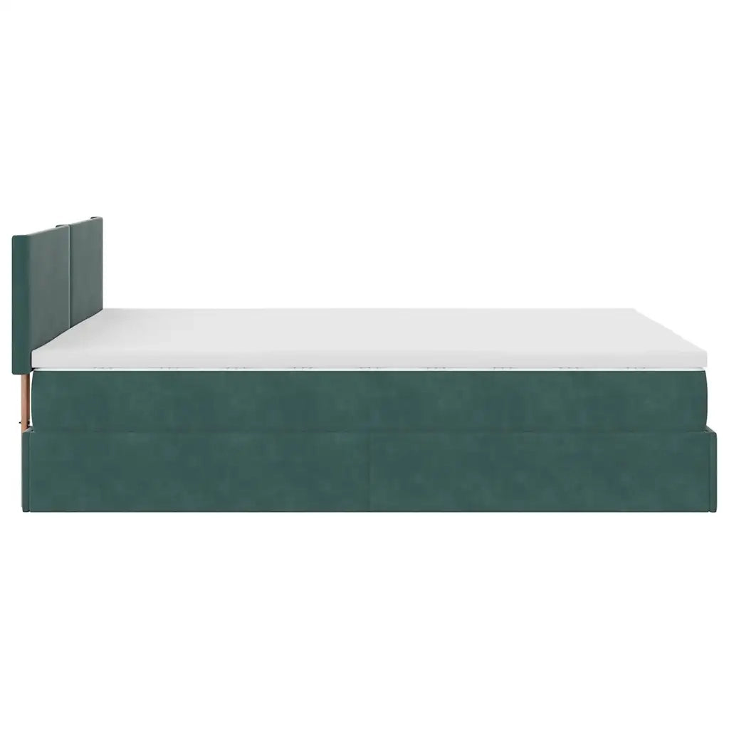 Struttura Letto Pouf con Materasso 140x190 cm in Velluto 3311702