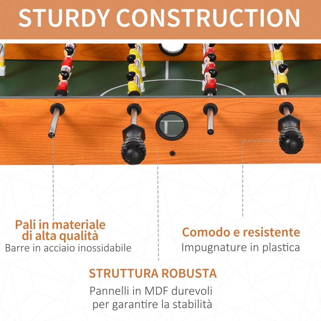 EasyComfort Calcio Balilla in Legno con 22 Giocatori e Accessori Inclusi