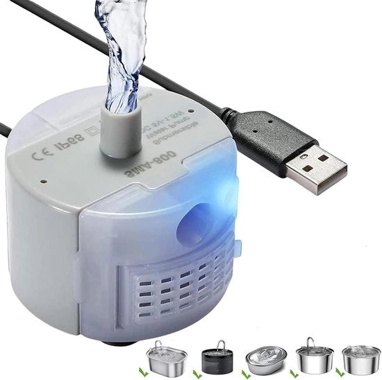 Pompa di Ricambio per Fonte per Gatti con LED per Fontana per Gatti Pompa Silenziosa in Acciaio Inossidabile per Fontana per Gatti (Pompa B)