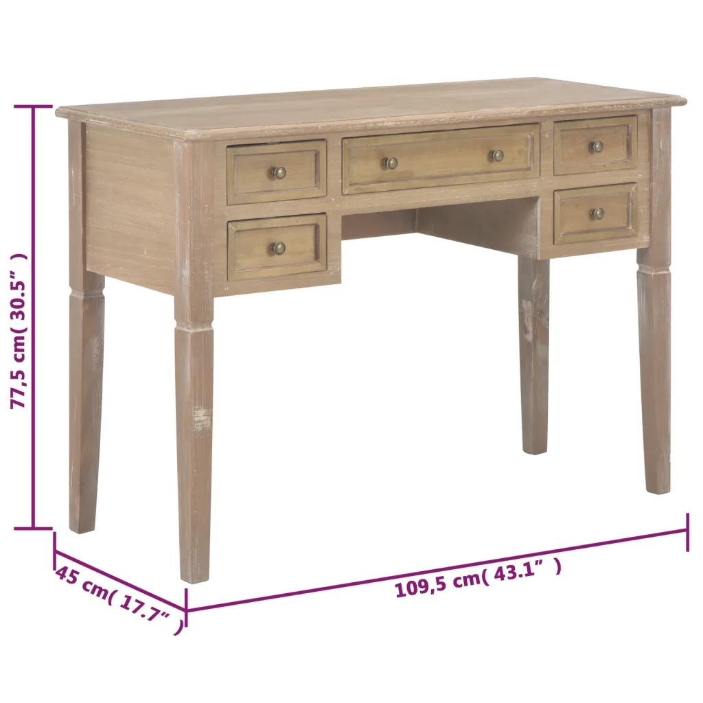 Scrivania Marrone 109,5x45x77,5 cm in Legno cod mxl 64366