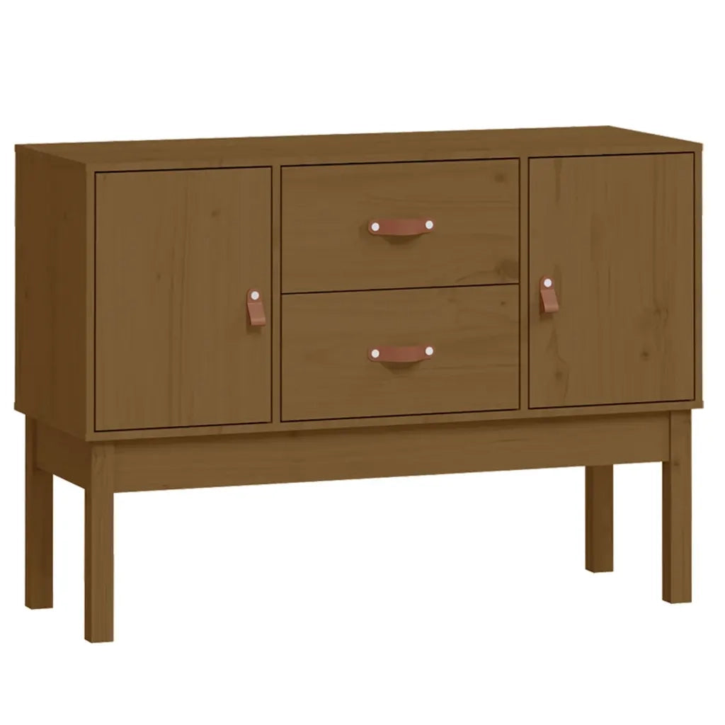 Credenza | Madia | Buffet da pranzo | Armadio da pranzo Marrone Ambra 110x40x78 cm in Legno Massello di Pino