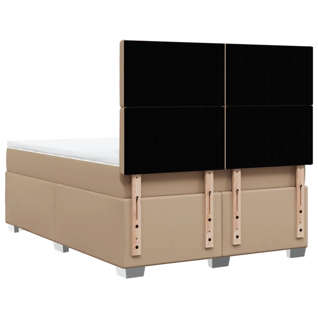 Giroletto a Molle con Materasso Cappuccino 160x200cm Similpelle