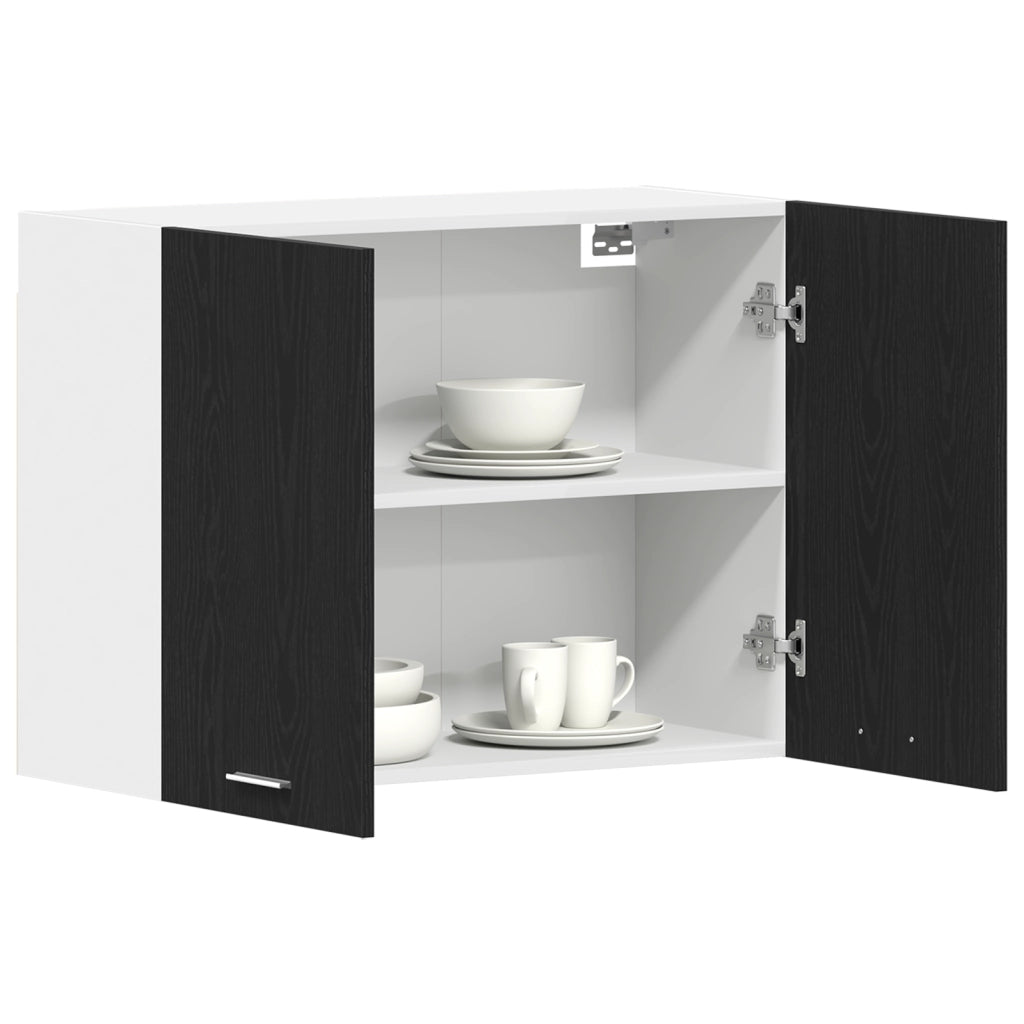 Cabinet Appeso in Rovere Nero - 80x31x60 cm - Realizzato in Legno Ingegnerizzato