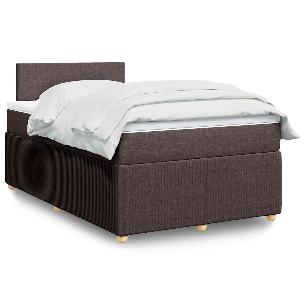 Giroletto a Molle con Materasso Marrone Scuro 120x190cm Tessuto 3287391