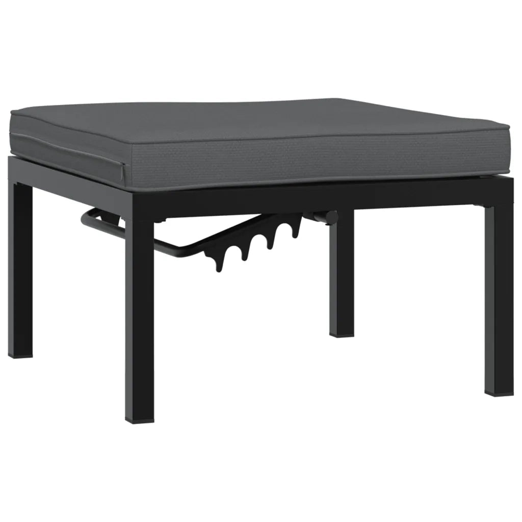 Panca da Giardino con Cuscini Nera in Alluminio CFW9804902