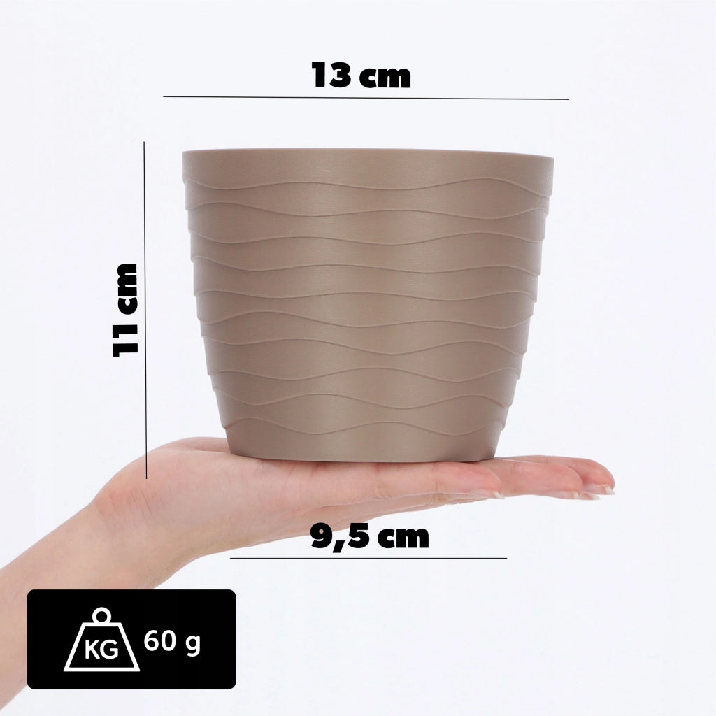 KADAX - Copertura in plastica per vaso di fiori e piante, rotonda, beige, 13 cm