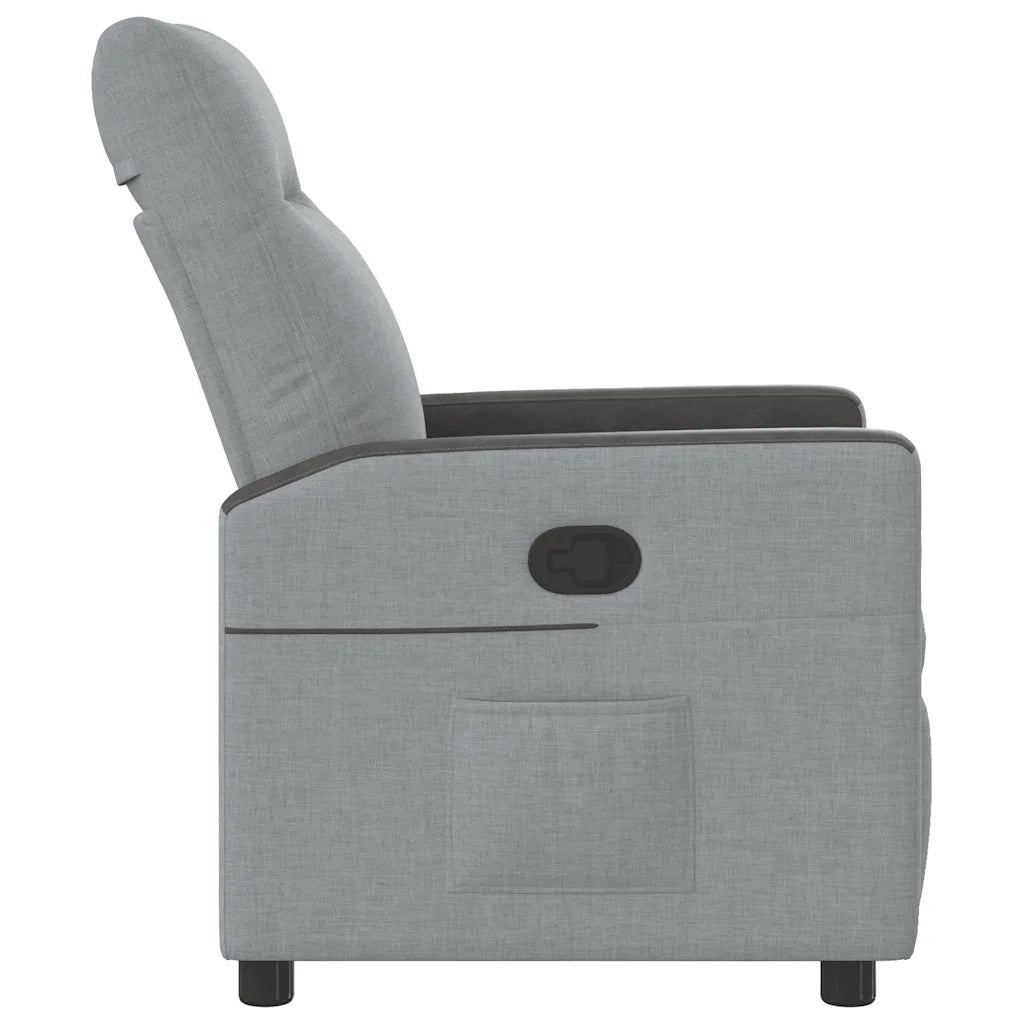 Poltrona Reclinabile in Tessuto Grigio Chiaro 4104825