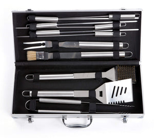 Set 11 Utensili Accessori per Barbecue con Valigetta