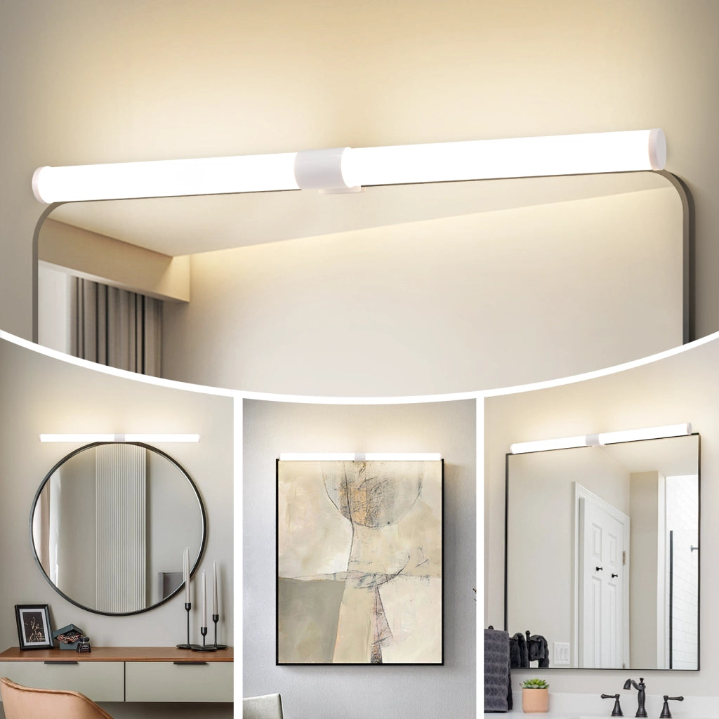 ZMH Lampada da Bagno LED sopra Specchio 8W 60 cm Bianca  IP44 Luce Neutra Moderna per Armadio da Bagno Cantina Cucina