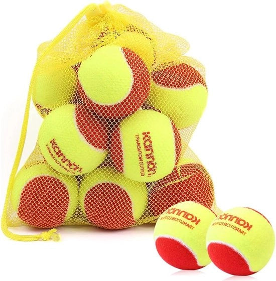 Palline da Tennis Stage 3 con borsa - Starter Palline da Tennis rosse - palline da allenamento per bambini e cani.