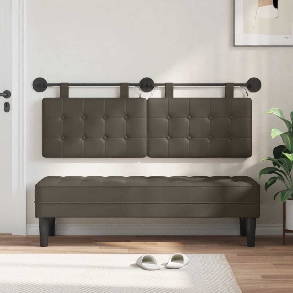 Testiera sospesa Con luce LED Grigio Similpelle 3424443