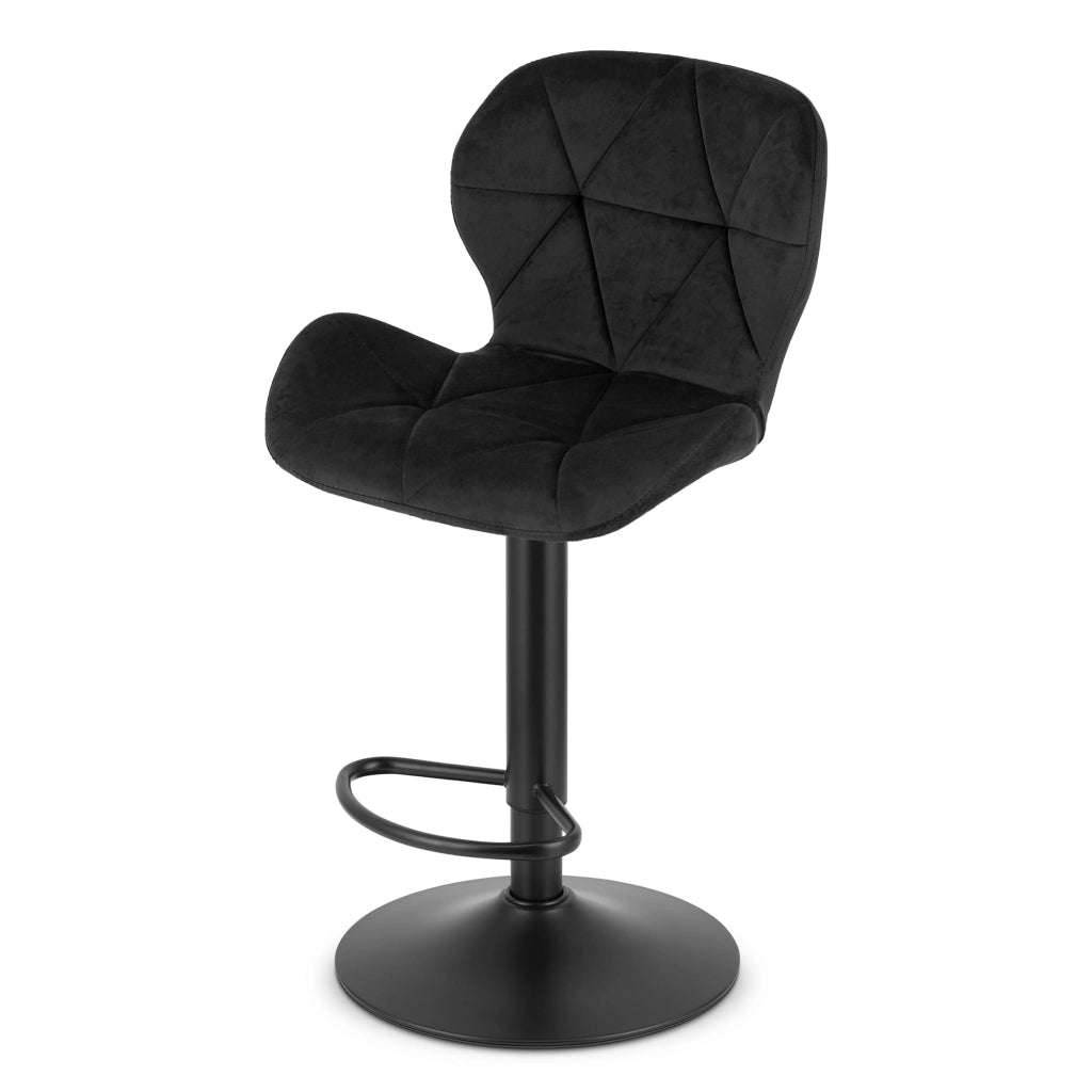 Sgabello in velluto VALORA WEST - Elegante nero per soggiorno, cucina, sala da pranzo