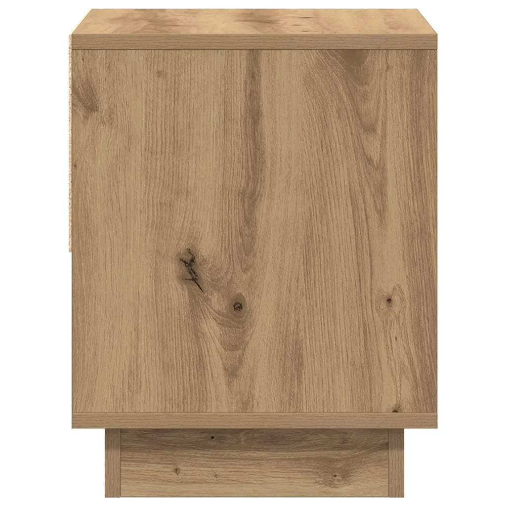 Comodino | Armadio da Notte | Mobiletto da notte Rovere artigianale 45 x 34 x 44 cm Legno multistrato