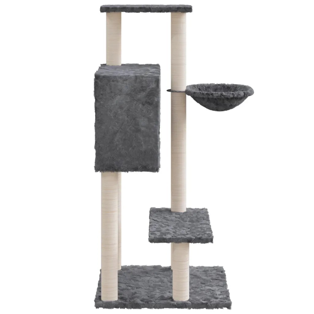 Albero per Gatti con Tiragraffi in Sisal Grigio Scuro 108,5 cm cod mxl 23733