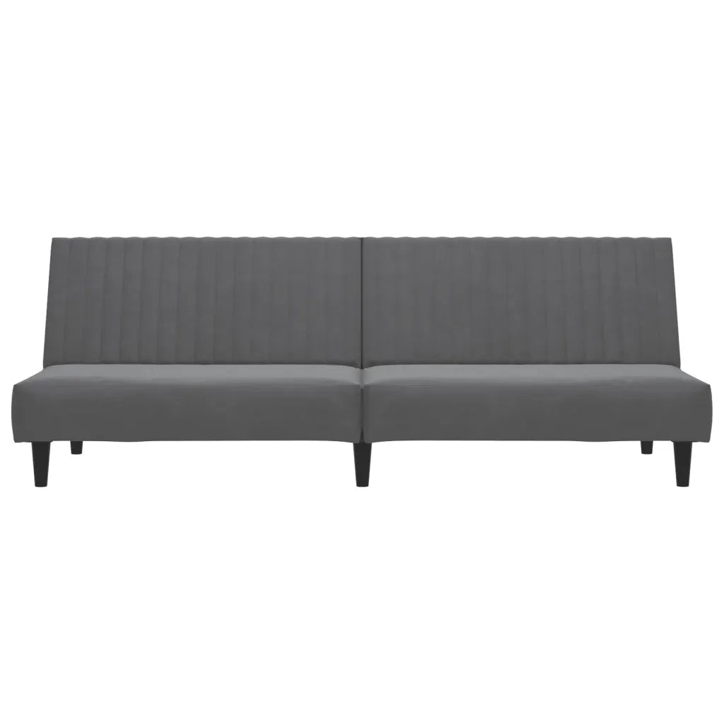 Divano Letto a 2 Posti Grigio Scuro in Velluto 375927